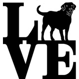 Sticker Calcamonia Vinil I Love My Dog Labrador Retriever