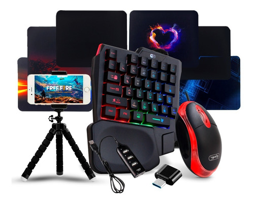 Kit Mobilador Teclado Single Handed Mouse Colmeia Mousepad