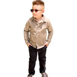 Roupa Infantil Masculina Social Calça Preta + Camisa Social