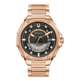 Reloj Bulova Caballero Precisionist Series X 97d129 E-watch Color De La Correa Oro Rosa Color Del Fondo Negro