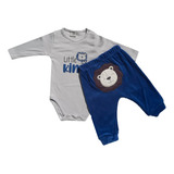 Conjunto Body Manga Larga Little King Y Pantalón 24107 Yb