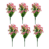 6 Pacotes De Flores Artificiais Resistentes A Uv E Plantas F