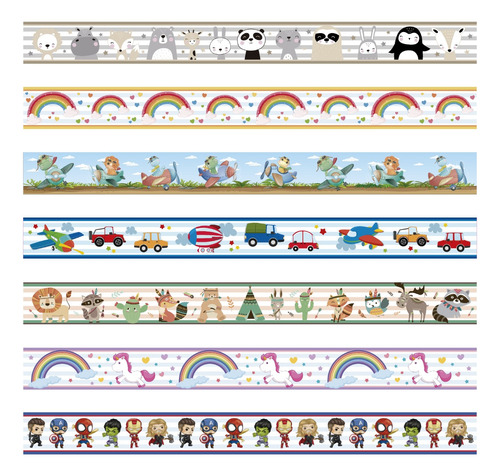 Vinilos Decorativos Infantiles Guardas Arcoiris Nordico Pack