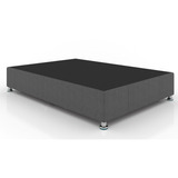 Base Box De Cama Queen Size Gris + Envió Gratis + Soporte