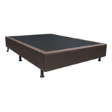 Base Box Para Cama Casal 138x188cm Liz Sintético - Mpozenato Cor Marrom