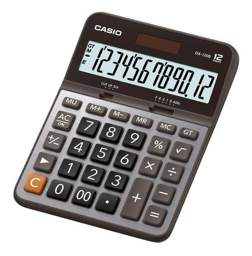 Calculadora Escritorio Casio Dx120b Negro Gris 12 Digitos