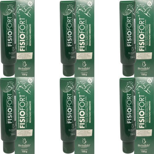 Kit 6 Pomada Fisiofort Bio Instinto Verde Original 150g