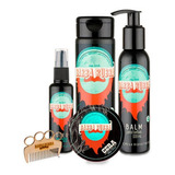 Kit Para Barba Rubra Óleo Shampoo 3x1 Balm Cera E Pente