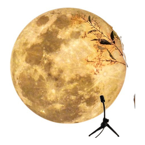 Lámpara Proyector Luna Velador Luz Led Cálida Usb Hd 360°