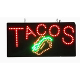 Letrero De Tacos En Colores 48cm X 25 Cm