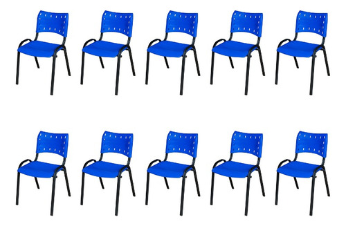 Kit 10 Cadeiras Iso Empilhável Igreja Recepção Sorveteria