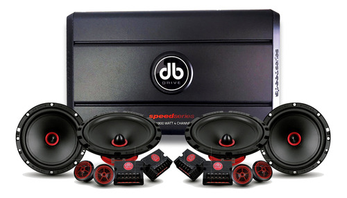 Paquete Db Drive 2 Set De Medios 6.5 PLG + Amplificador 4 Ch