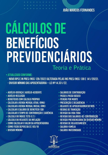 Livro  Cálculos De Benefícios Previdenciários