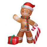 2.4m Inflable Gingerbread Man Decoraciones Para Navidad
