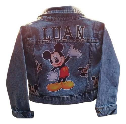 Jaqueta Jeans Infantil Menino Personalizada Mickey 