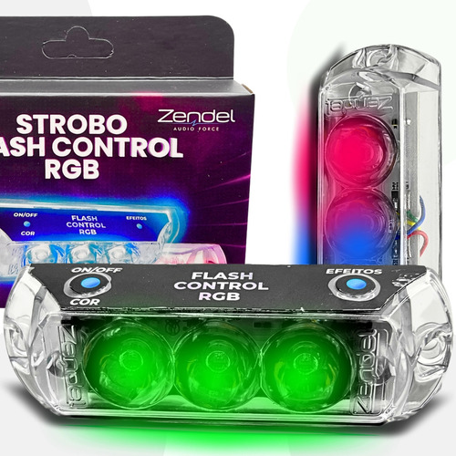 Kit Strobo Automotivo Zendel Farol Led Rgb Smart 12v