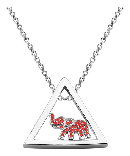 Chooro Collar Con Dije De Elefante Rojo Con Diamantes De Imi