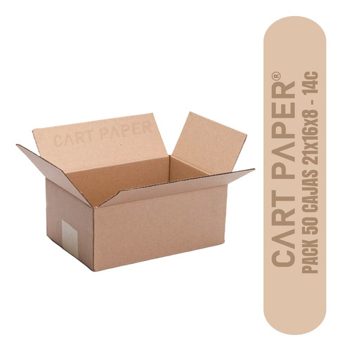 Cajas De Cartón 21x16x8 / Pack 50 Cajas / Cart Paper