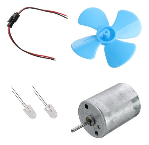 Kits Diy 6-9v Turbina Eólica Micro Motor/mini Folha Azul