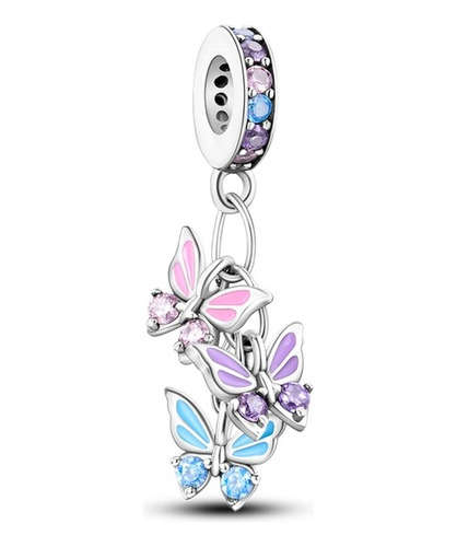 Charm Plata 925 Mariposas Con Cristal Compatible Pandor