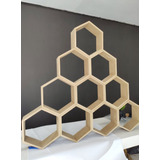 Repisas  De 10 Hexagonos Madera