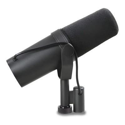 Micrófono dinámico Shure SM7B estudio podcast color negro sonido profesional aislamiento ruido versátil | Meses sin interés