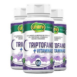 Kit 3 L-triptofano + Vitaminas Da Unilife - 60 Cápsulas Sabor Sem Sabor