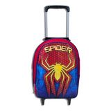 Mochila Infantil Rodinha Bolsa Escolar Menino Aranha Grande