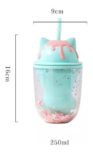 Vaso Plástico 250ml Pata De Gato  Sakura Kawaii Niños 