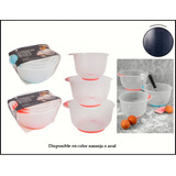 Set De 3 Bowls Plásticos Para Cocina