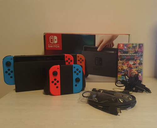 Nintendo Switch Rojo Y Azul + Accesorios Y Mariokart