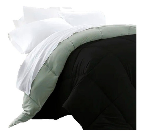 Edredon Queen Size Acolchado Simil Plumon Efecto Duvet Liso