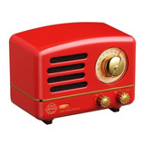 Bocina Bluetooth Y Radio Fm Vintage Metal Rojo