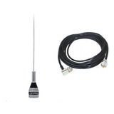 Antena Móvel Vhf 1/4 De Onda E Cabo Coaxial Rg58 95% 5m