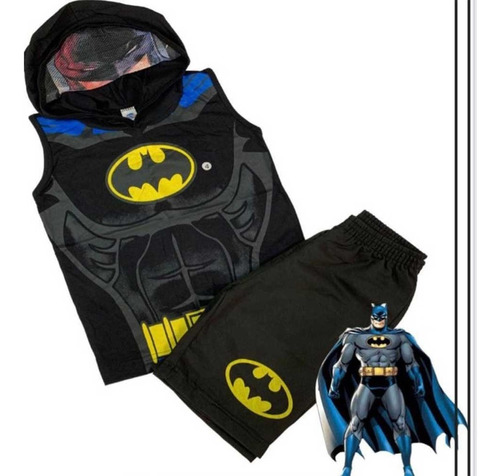 Conjunto Infantil Camiseta Regata E Shorts Batman