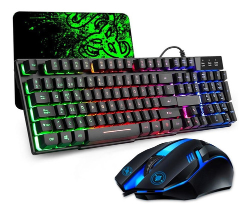 Kit Teclado Español Mouses Y Teclados Gamer Mouse Pad Con Ñ