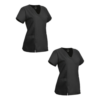 Filipina Dama Cuello V Cruzada Con Elastico (kit 2 Pzas) Negro M