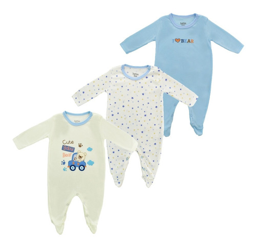 Pijamas Bebé Niño Set X 3 Estampadas Enterizo