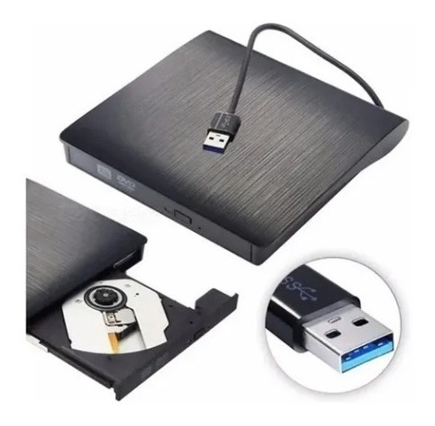 Gravador Externo Dvd Usb 3.0 Preto Com Nf