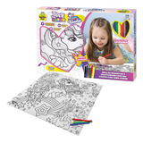 Tapete Unicórnio Para Colorir Lavável Criativo Samba Toys Cor Colorido