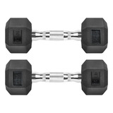 Par Mancuernas Pesas Hexagonal Acero 10lb/4.5kg Crossfit