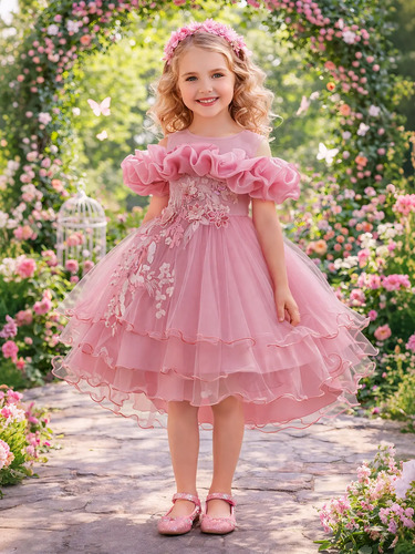 Vestido De Princesa Elegante Falda Con Bordado Para Niñas | Envío gratis