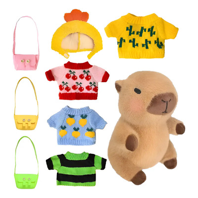 Peluche Capibara Con 9 Piezas De Ropa Y Accesorios | Meses sin interés