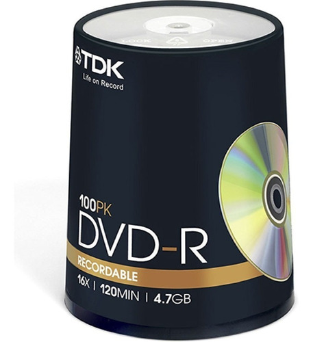 Dvd-r Tdk Estampado 4,7gb 120m 8x Caja Cerrada 600 Unidades - Importadora Fotografica - Distribuidor Mayorista Tdk