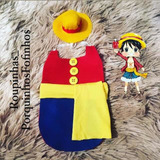 Roupa Pet Luffy One Piece Mini Coelho E Porquinho Da India