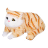 Simulação: Gato, Impressão Amarela, Deitado, Brinquedo De Pe