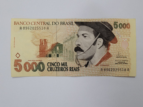 C239 Nota Antiga De 5.000 Mil Cruzeiros Reais Gaúcho Fe 