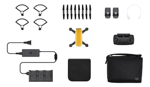 Set Dron Dji Spark Fly Color Amarillo Con Accesorios