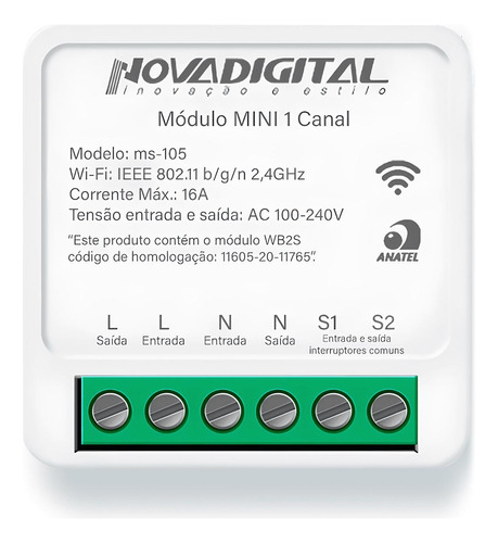 Mini 16a Chave Eletrica Casa Inteligente Liga E Desliga Remo