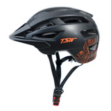 Capacete Enduro All Mountain Tsw P/ Bike Mtb Preto Laranja